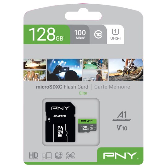 PNY Elite Micro SD V10-minnekort 128 GB - Elkjøp