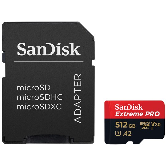 SanDisk MicroSDXC Extreme Pro 512 GB minnekort - Elkjøp