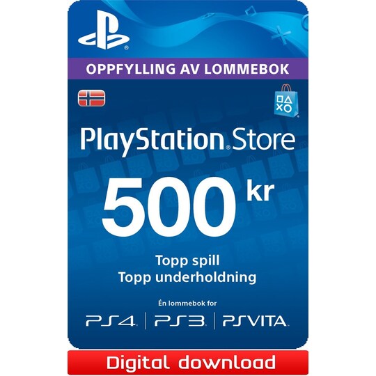 PlayStation Store PSN gavekort 500 NOK - Elkjøp