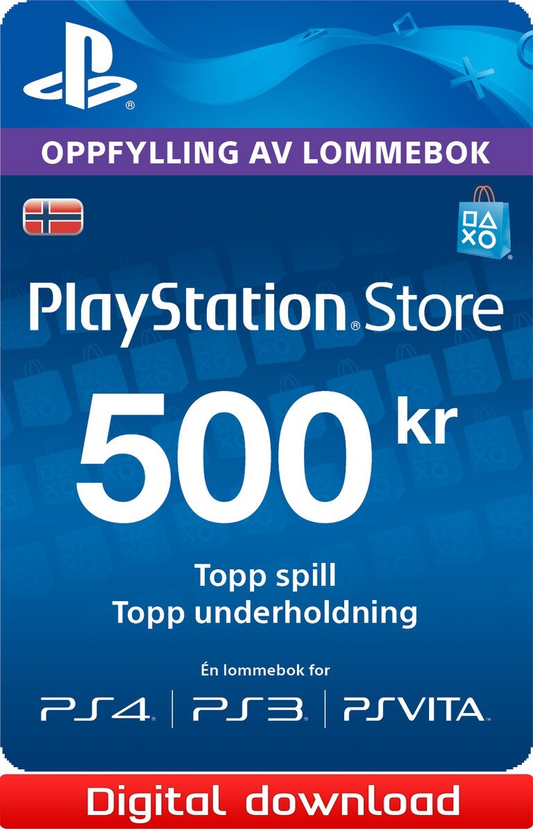 PlayStation Store PSN gavekort 500 NOK - Elkjøp