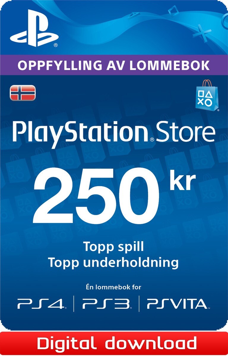 PlayStation Wallet Top-up 250 NOK - Elkjøp