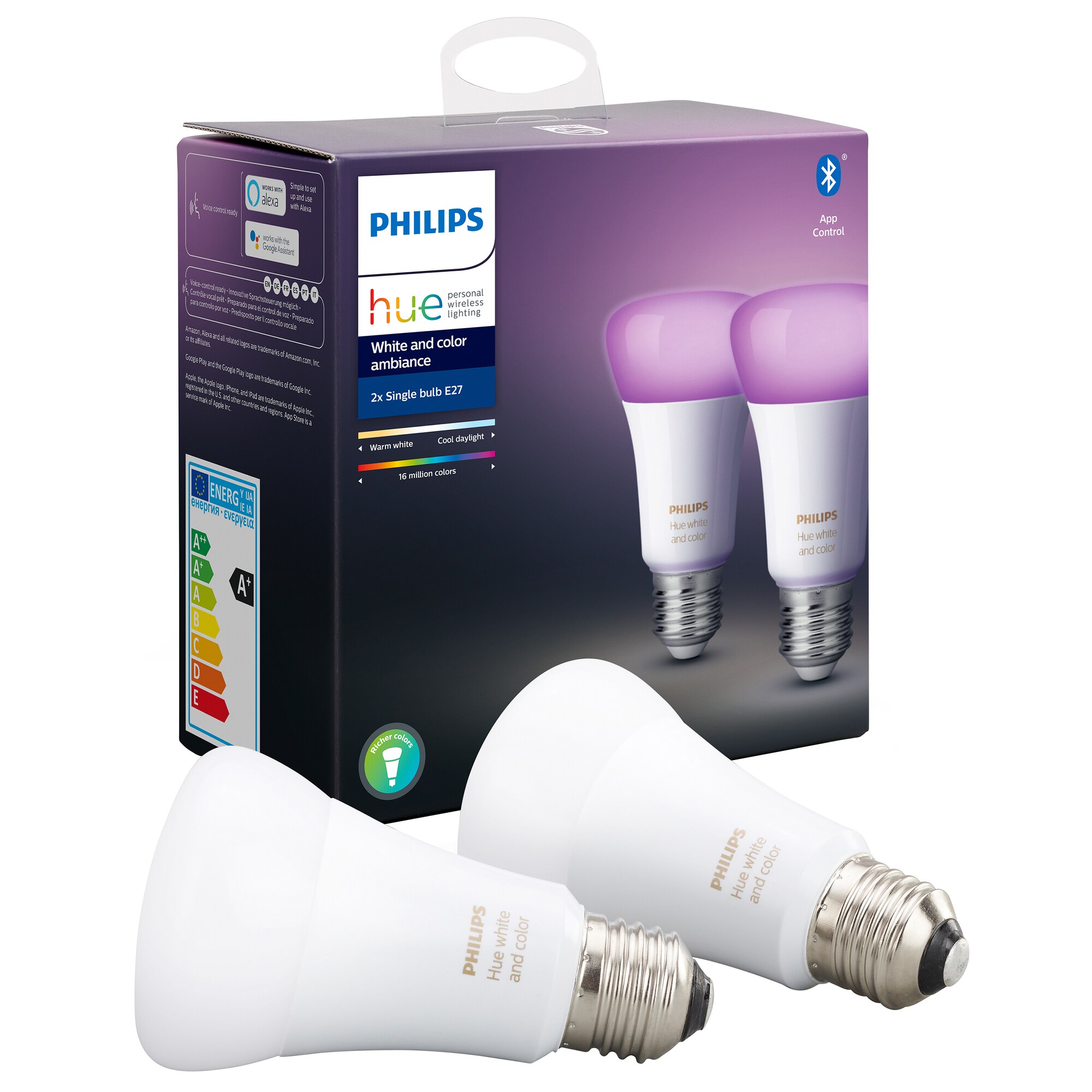 Philips Hue White and Color Ambiance LED-lys A60 E27 (topakning) - Elkjøp