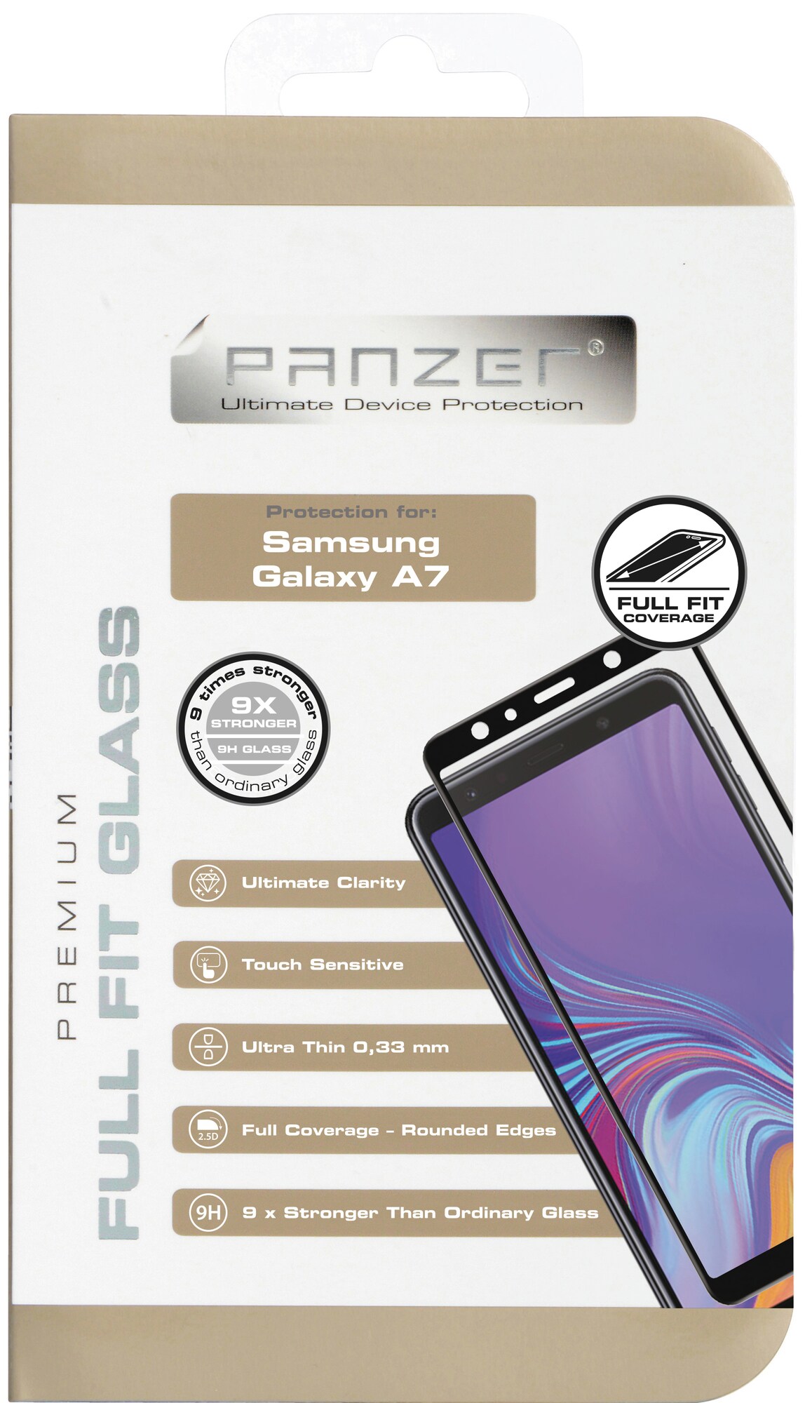 Panzer Full-Fit Samsung Galaxy A7 2018 skjermbeskytter (sort) - Deksler og  etui til mobiltelefon - Elkjøp