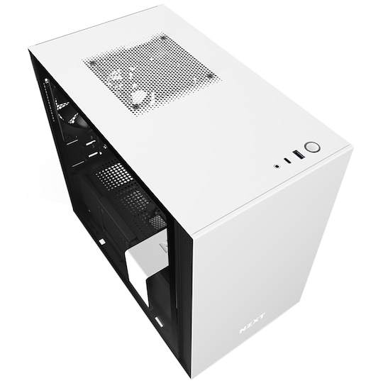 NZXT H210i Mini-ITX PC-kabinett (hvit) - Elkjøp