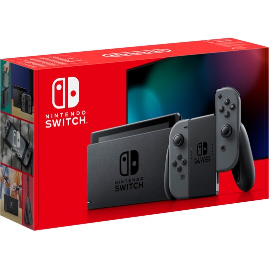 Nintendo Switch spillkonsoll 2019 med grå Joy-Con-kontrollere - Elkjøp