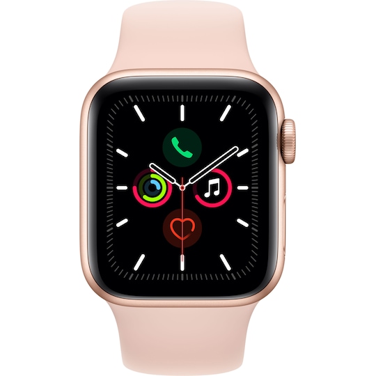 Apple Watch Series 5 40mm (gull alu/sandrosa sportsreim) - Elkjøp