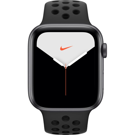 Apple Watch Series 5 Nike+ 44 mm (stellargrå alu/sort Nike sportsreim) -  Elkjøp