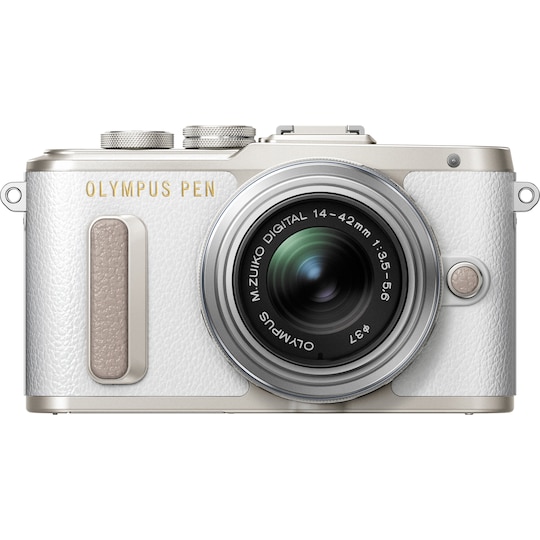 Olympus PEN E-PL8 CSC-kamera + 14-42 mm 1442 IIR-objektivsett (hvit) -  Elkjøp