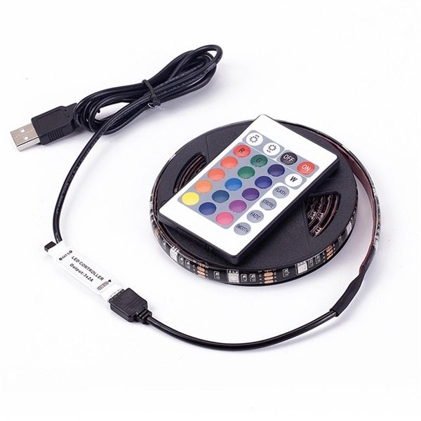 Led Slynge USB RGB farge Remote 24 knapper - 3 meter Vanntett - LED-strips  - Elkjøp