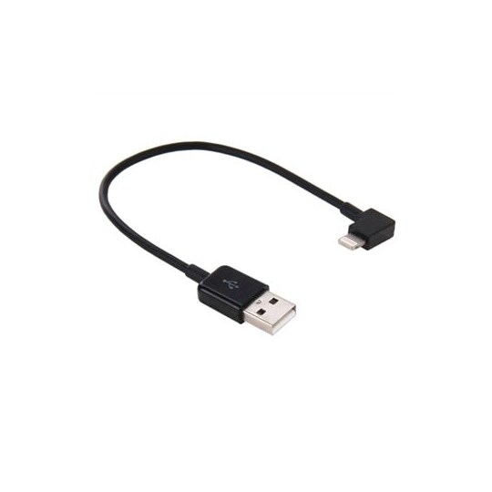 USB-kabel iPhone 5/6 - Vinklet Kort modell - Sort - Elkjøp