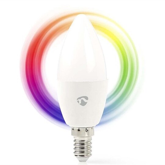Nedis WiFi Smart LED-pære RGB E14 - Varm hvit og full farge - Elkjøp