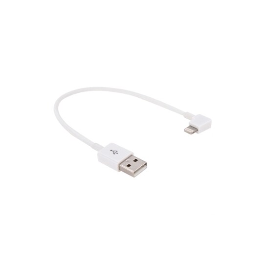 USB-kabel iPhone 5/6 - Vinklet Kort modell - Hvit - Elkjøp