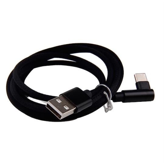USB Type-C USB-kabel vinklet 1,2m Svart - Elkjøp