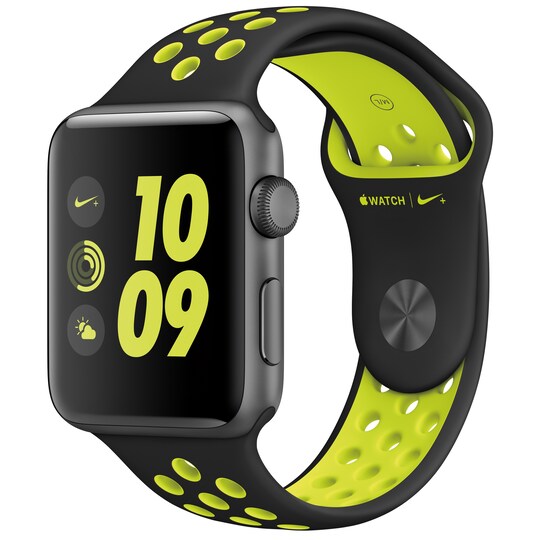 Apple Watch Series 2 Nike+ 42 mm (grå alu/sort rem) - Elkjøp