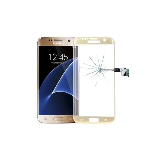 Temperert glass Samsung Galaxy S7 Edge - Bøyd, i Gullfarge - Elkjøp