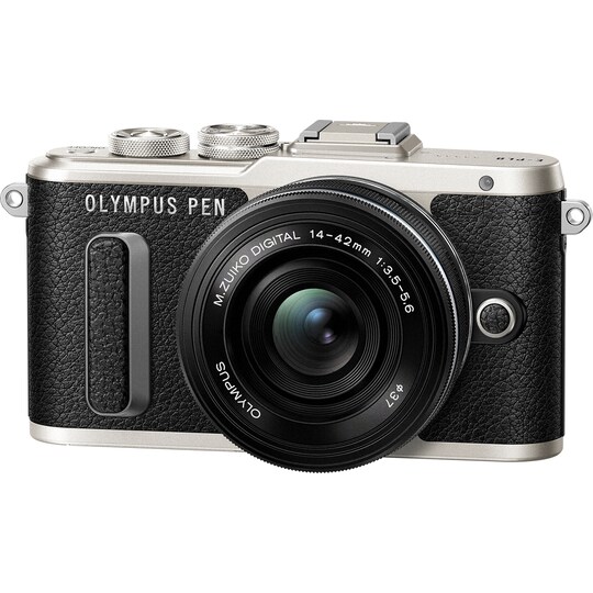 Olympus PEN E-PL8 CSC kamera + 14-42 mm pannekakeobjektivsett (sort) -  Elkjøp
