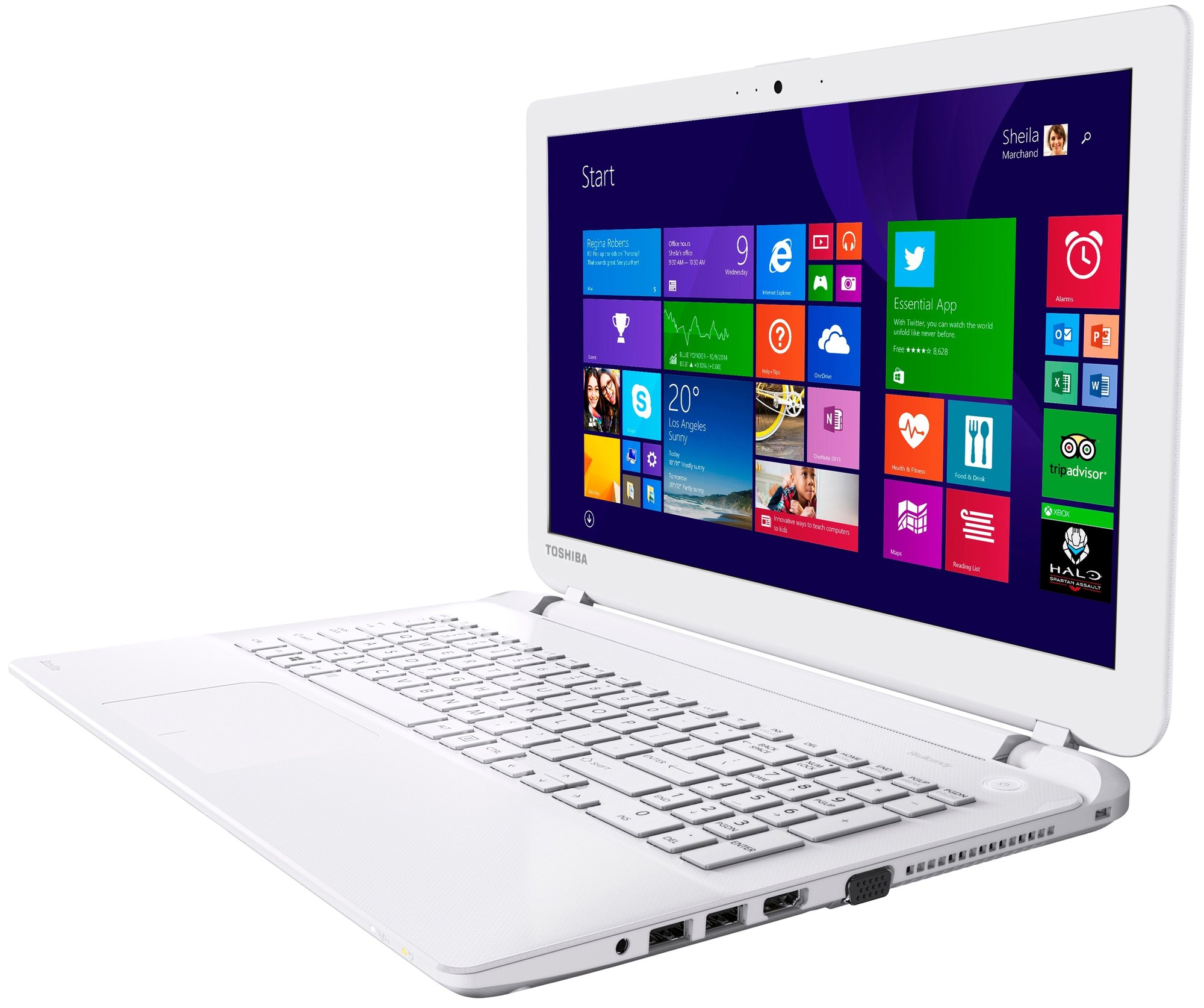 Toshiba Satellite L50D-B-170 15.6" bærbar PC (hvit) - Windows bærbar PC -  Elkjøp