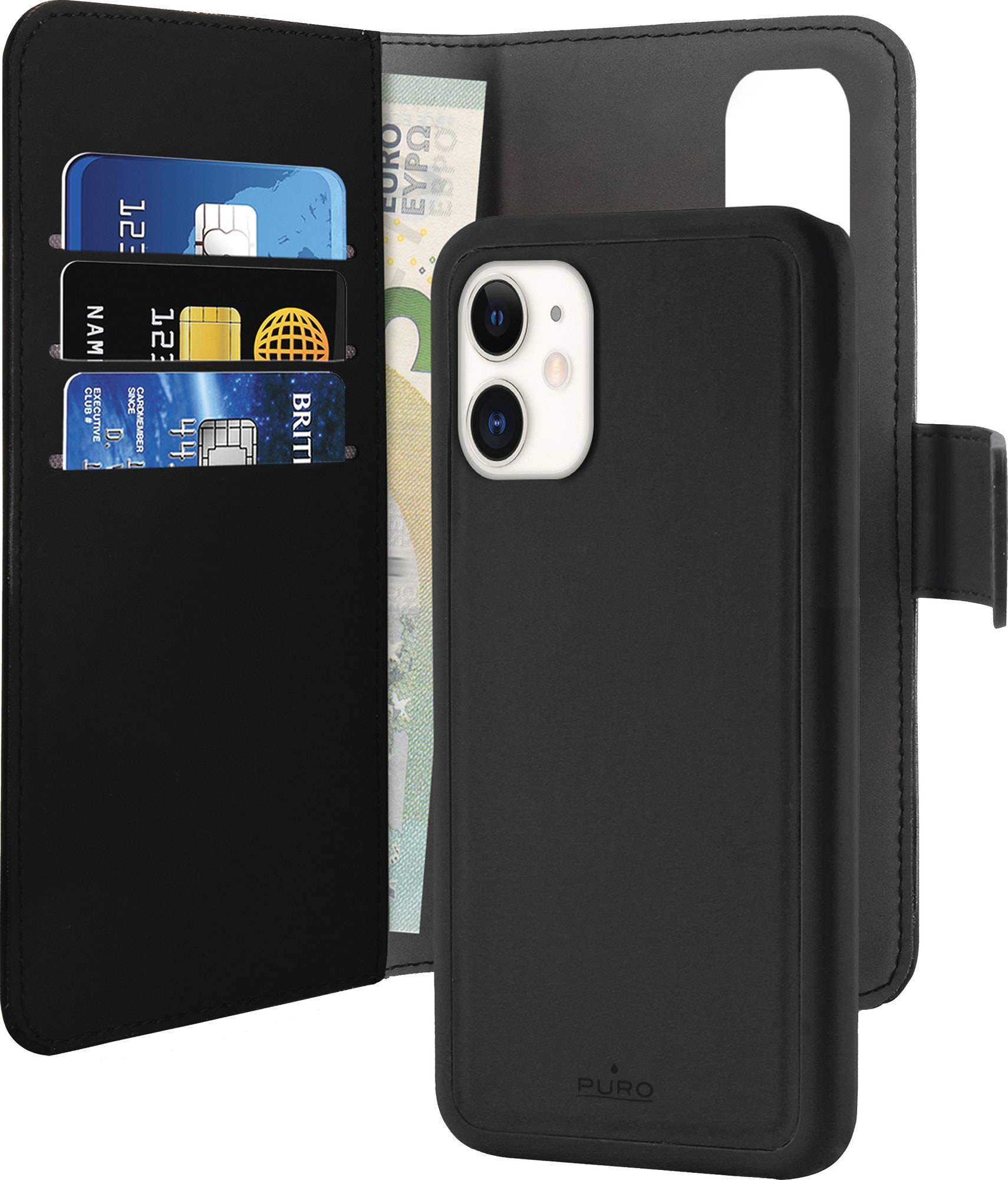 Puro 2-i-1 lommebok til iPhone 11 (sort) - Elkjøp