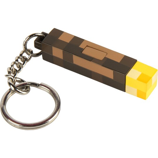 Minecraft - Torch kjede med nøkkelring - Elkjøp