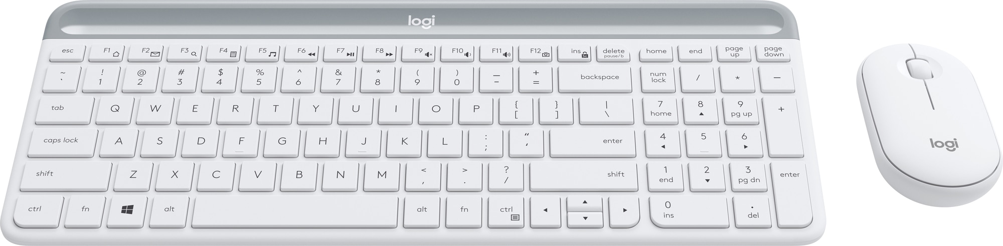 Logitech MK470 Slim Combo datamus og tastatur (hvit) - PC-mus - Elkjøp