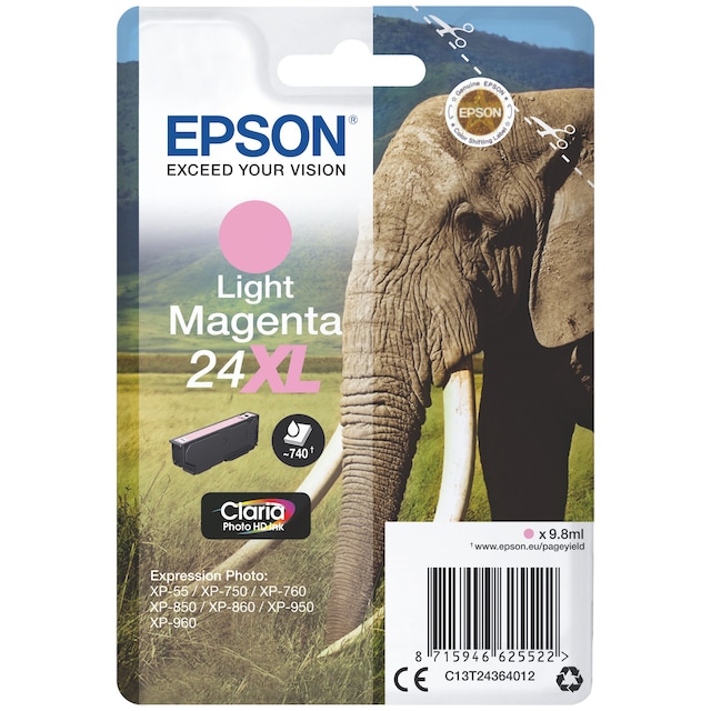 Epson blekkpatron Claria Photo HD 24XL Lys Magenta