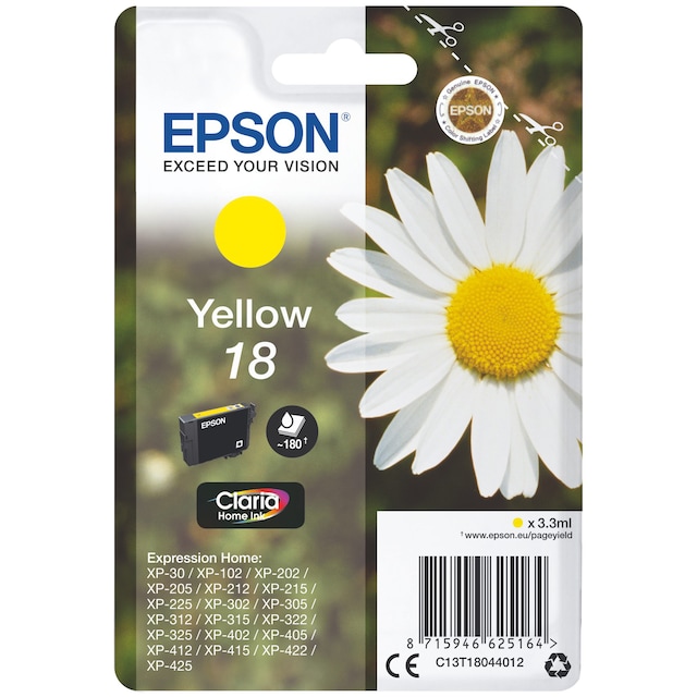 Epson blekkpatron Claria Home 18 Gul