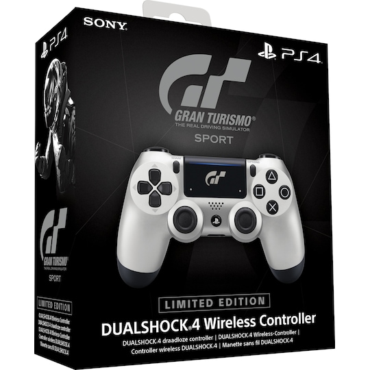 PS4 DualShock 4 kontroll: Gran Turismo Sport (sølv) - Elkjøp