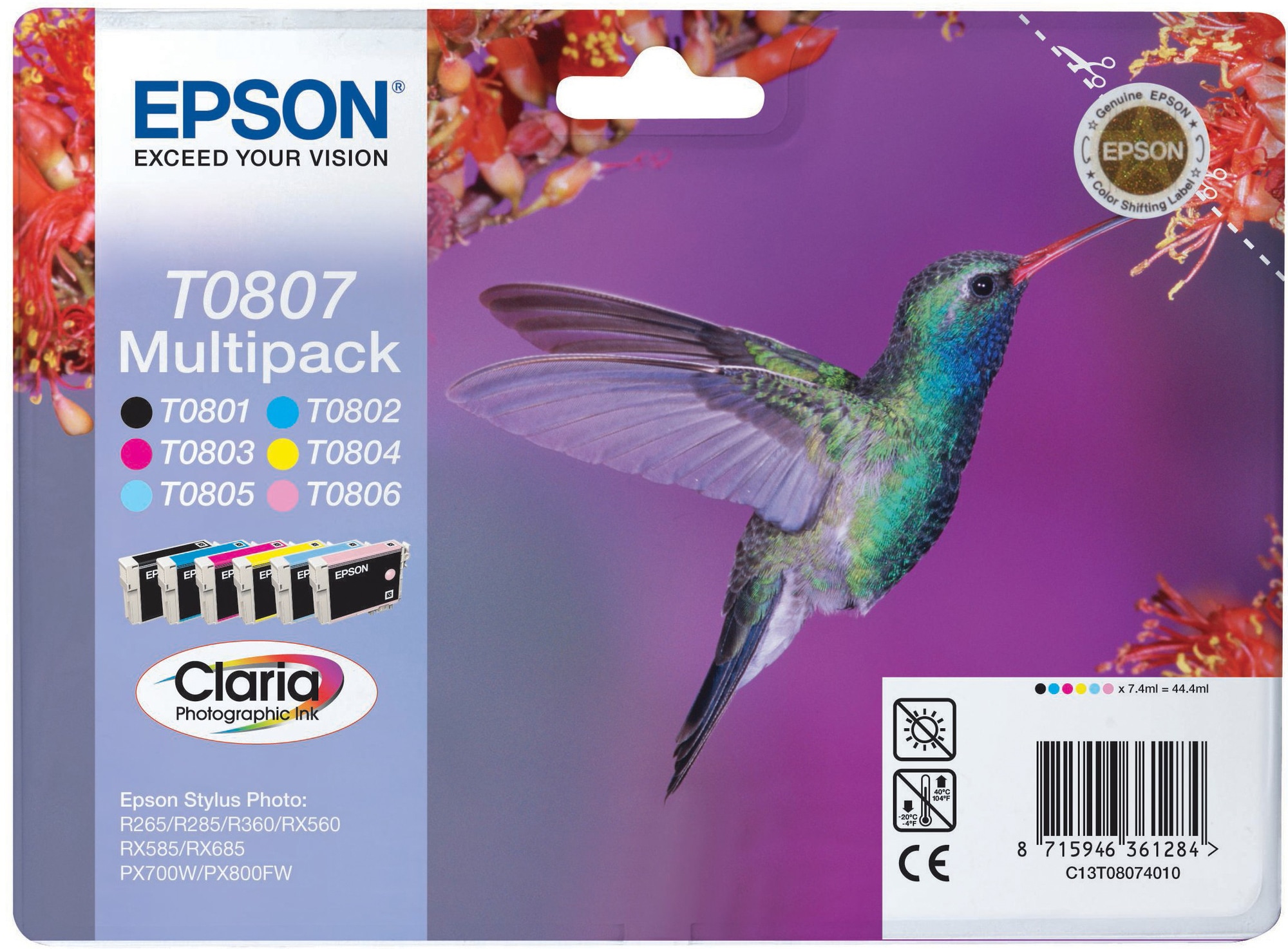 Epson blekkpatroner Claria T0807 Multipack - Elkjøp