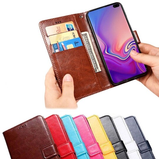 Lommebok 3-kort Samsung Galaxy S10 Plus (SM-G975F) - RØD - Elkjøp