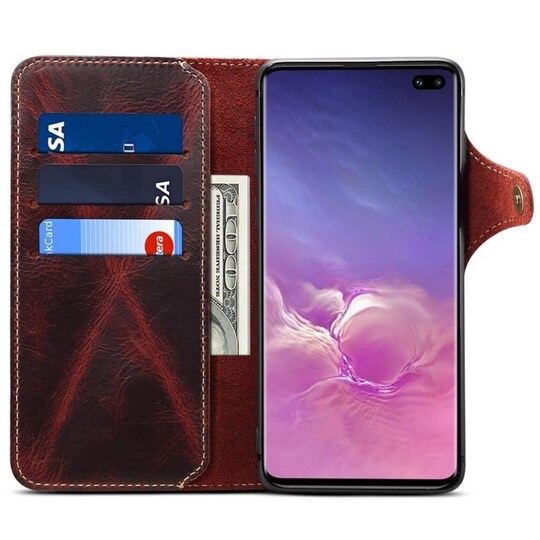 Lommebokdeksel 3-kort ekte lær Samsung Galaxy S10 Plus (SM-G975F) - - Elkjøp