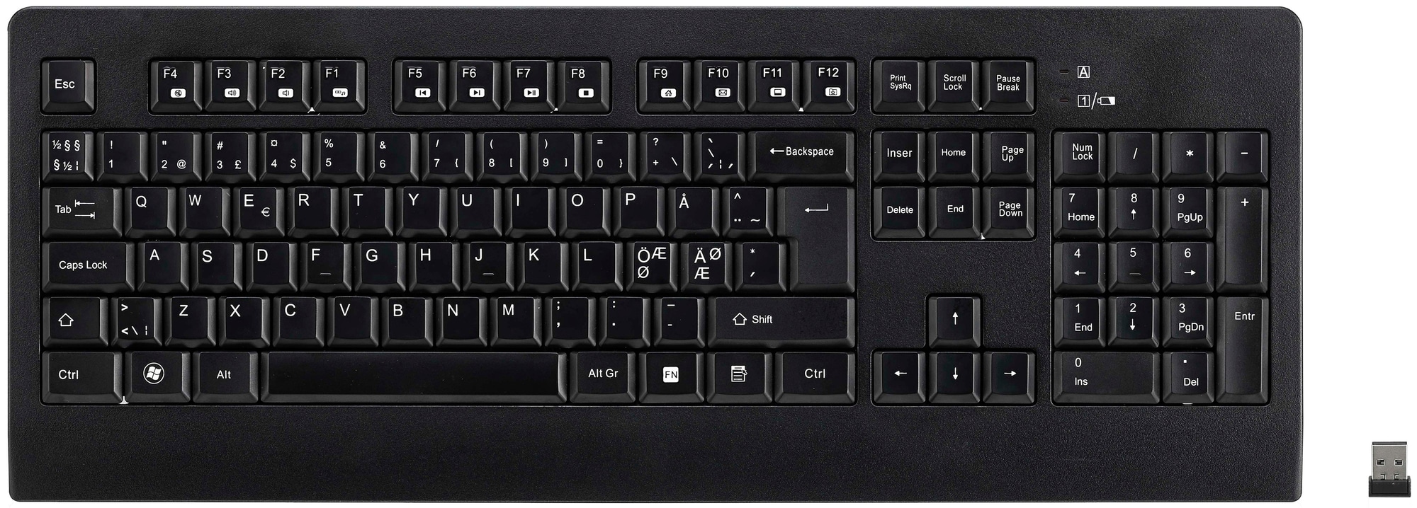 Advent trådløst tastatur (sort) - Mus og tastatur - Elkjøp