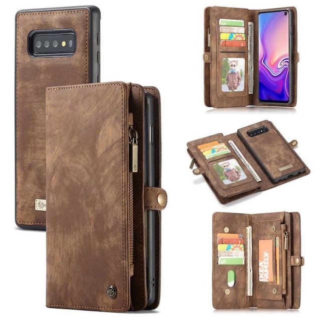 Multi lommebok 11-kort Samsung Galaxy S10 (SM-G973F)  - brun