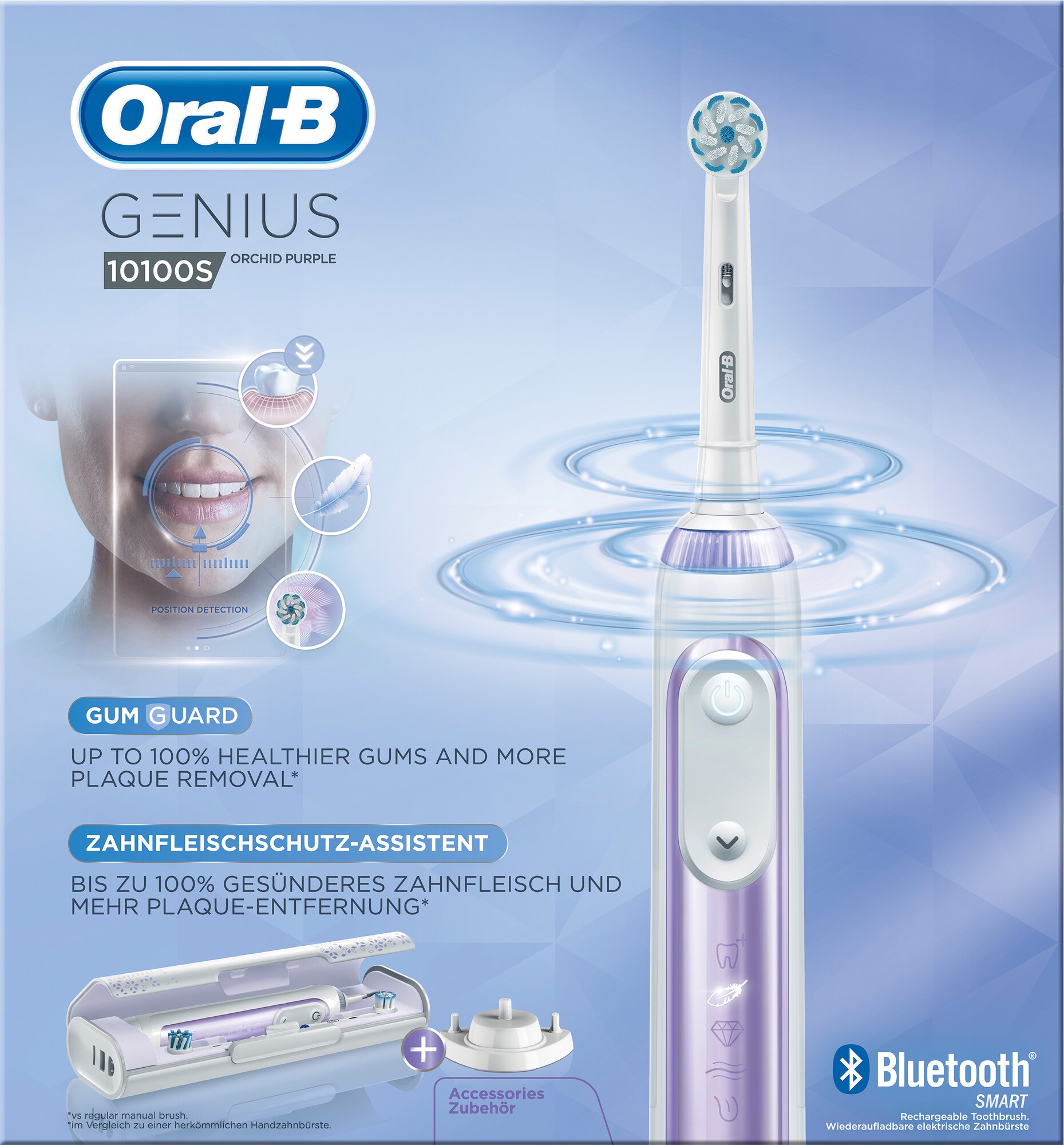 Oral-B Genius elektrisk tannbørste 10100S (lilla) - Elektriske tannbørster  - Elkjøp