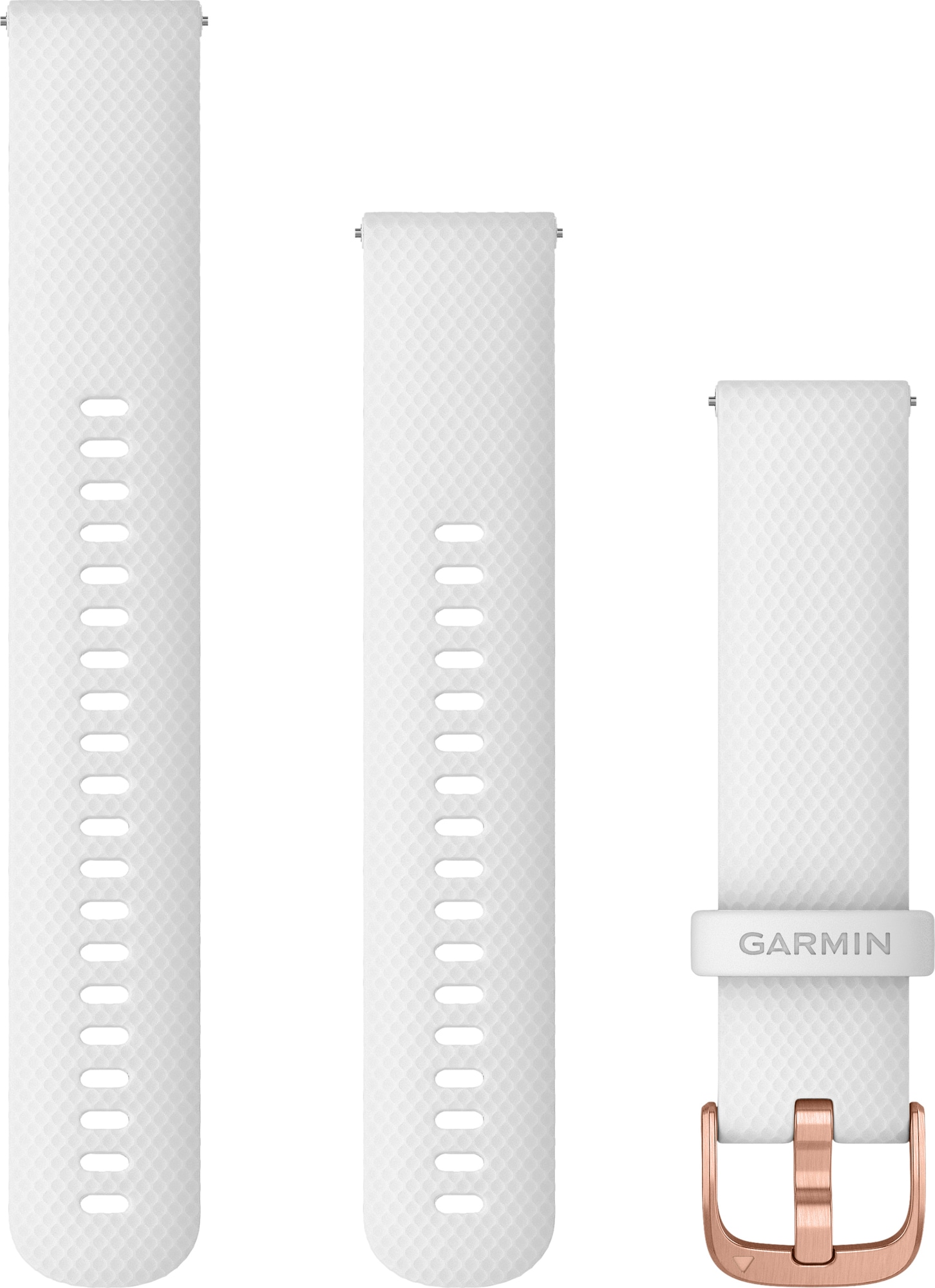 Garmin Quick Release klokkereim 20 mm (hvit silikon/roségull) - Elkjøp