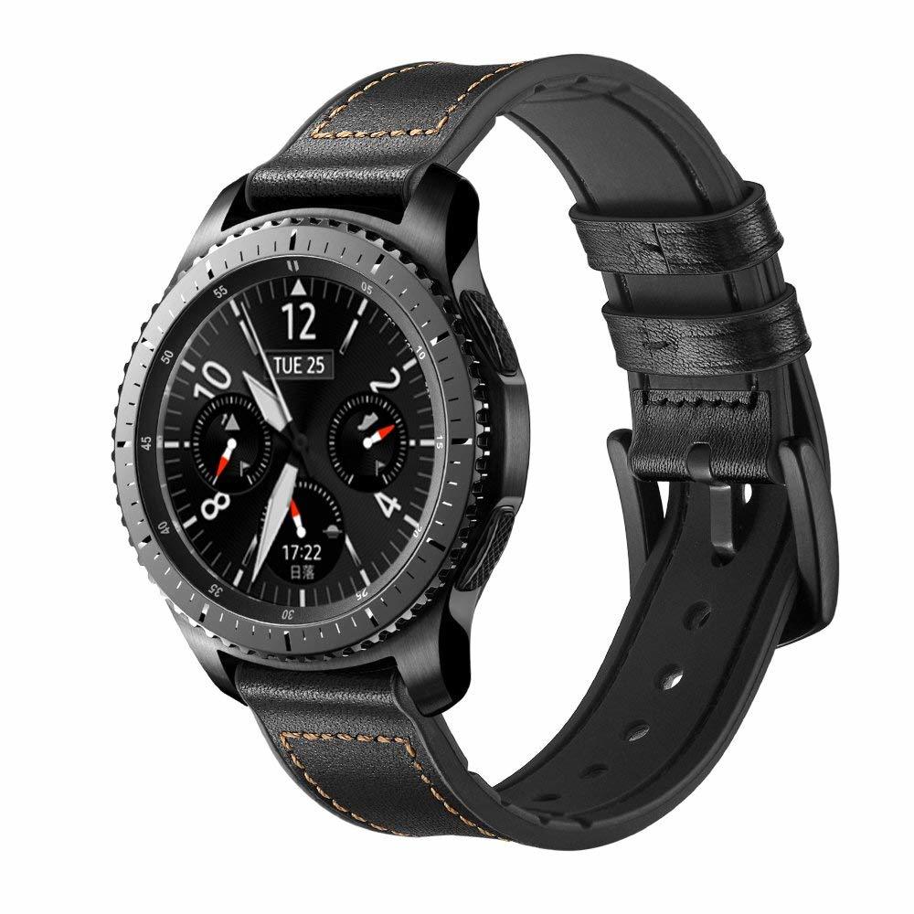 Armbånd Samsung Gear S3 Classic / Frontier / Galaxy Watch Leather - svart -  Tilbehør klokker - Elkjøp