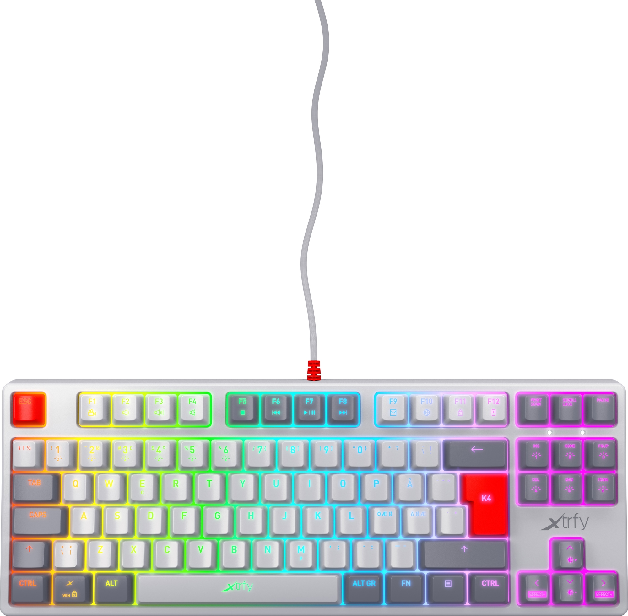 Xtrfy K4 RGB tenkeyless mekanisk tastatur (retro) - Elkjøp