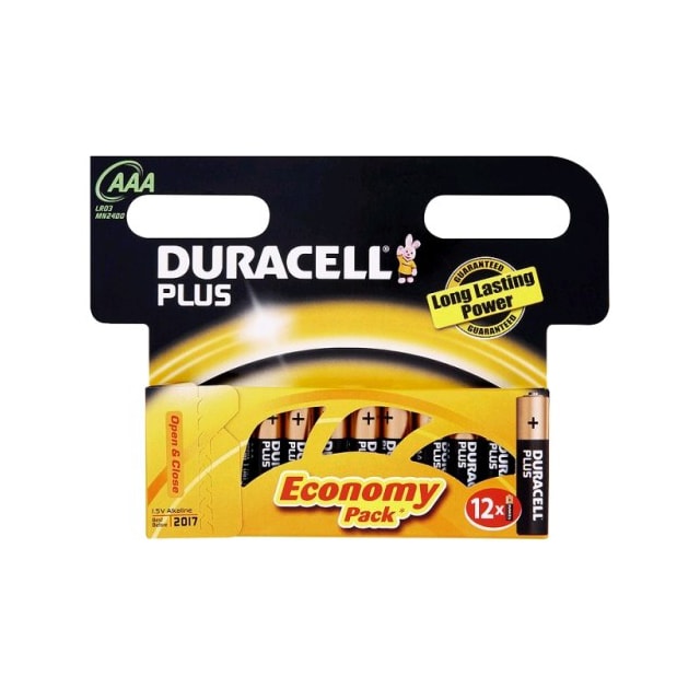 Duracell batterier Plus Power AAA 12 pakk