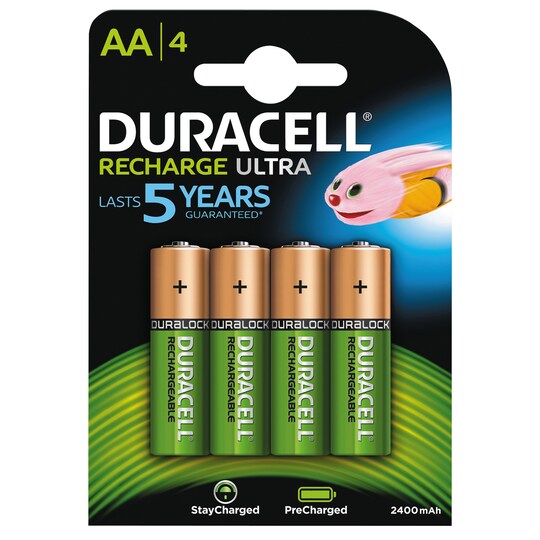 Duracell Recharge Ultra AA NiMH-batterier (4-pakning) - Elkjøp