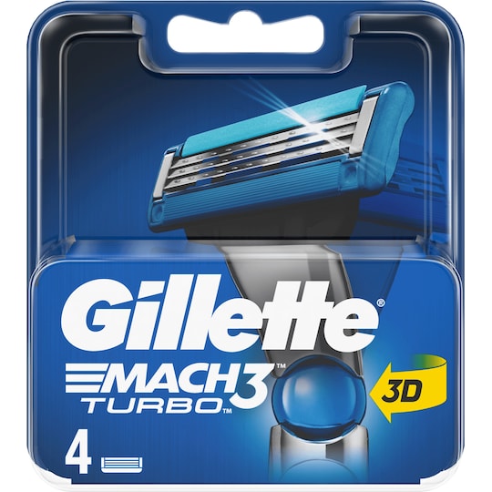 Gillette Mach3 Turbo Barberblad 4-pack - Elkjøp