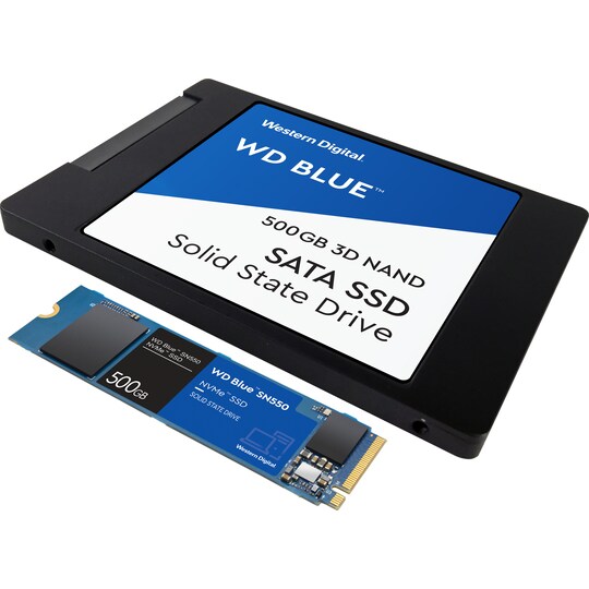 WD Blue 2,5" 500 GB harddisk & WD Blue SN550 500 GB NVMe SSD-lagring -  Elkjøp