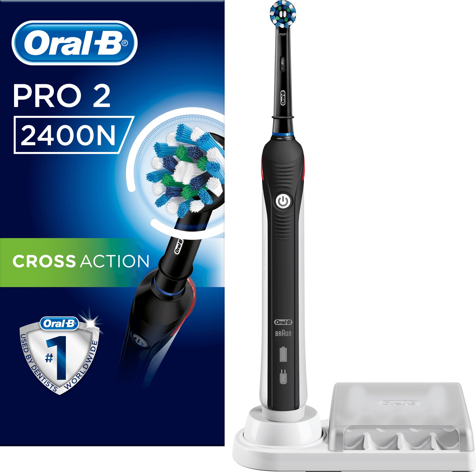 Oral-B Pro-2 2400N elektrisk tannbørste (sort) - Tannbørster - Elkjøp