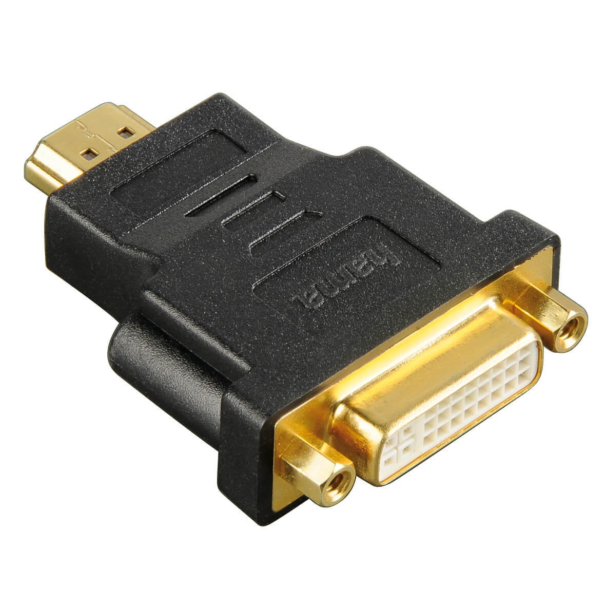 HAMA Adapter HDMI-DVI-D Hane-Hona Guld Svart - Elkjøp