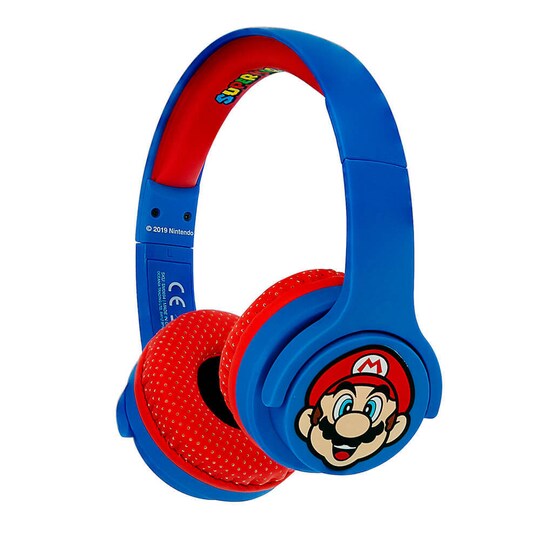 SUPER MARIO Hodetelefon Junior Bluetooth On-Ear 85dB Trådløs Blå Mario Icon  - Elkjøp