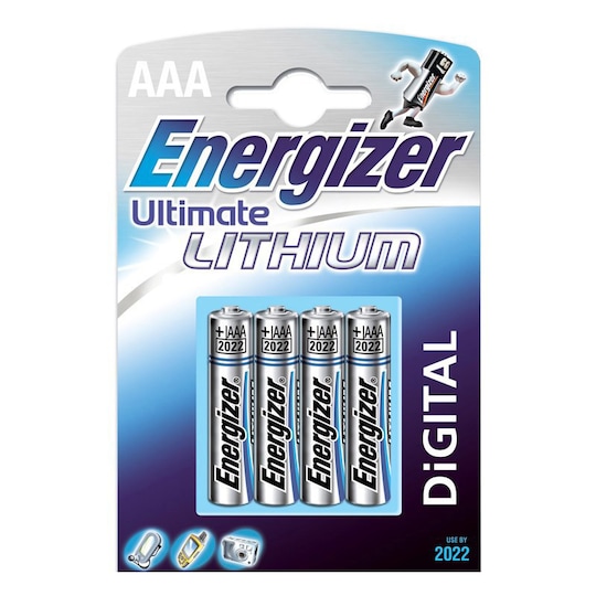 Energizer Ultra Litium AAA-batterier 4 stk - Elkjøp