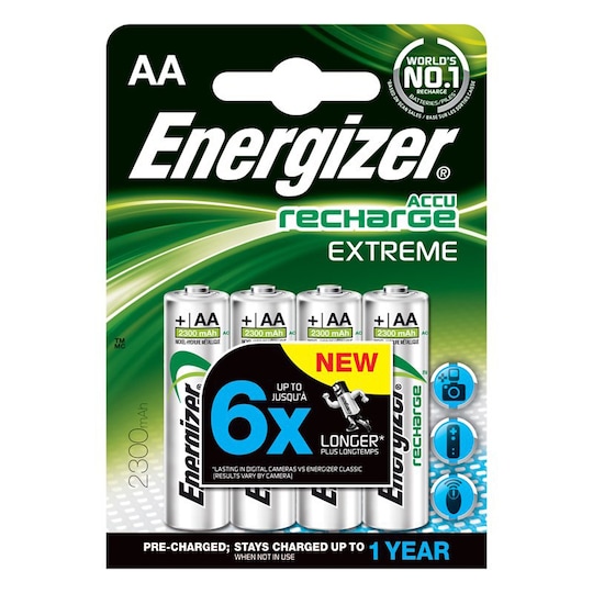 Energizer AA/LR6 oppladbare batterier (4 stk) - Elkjøp
