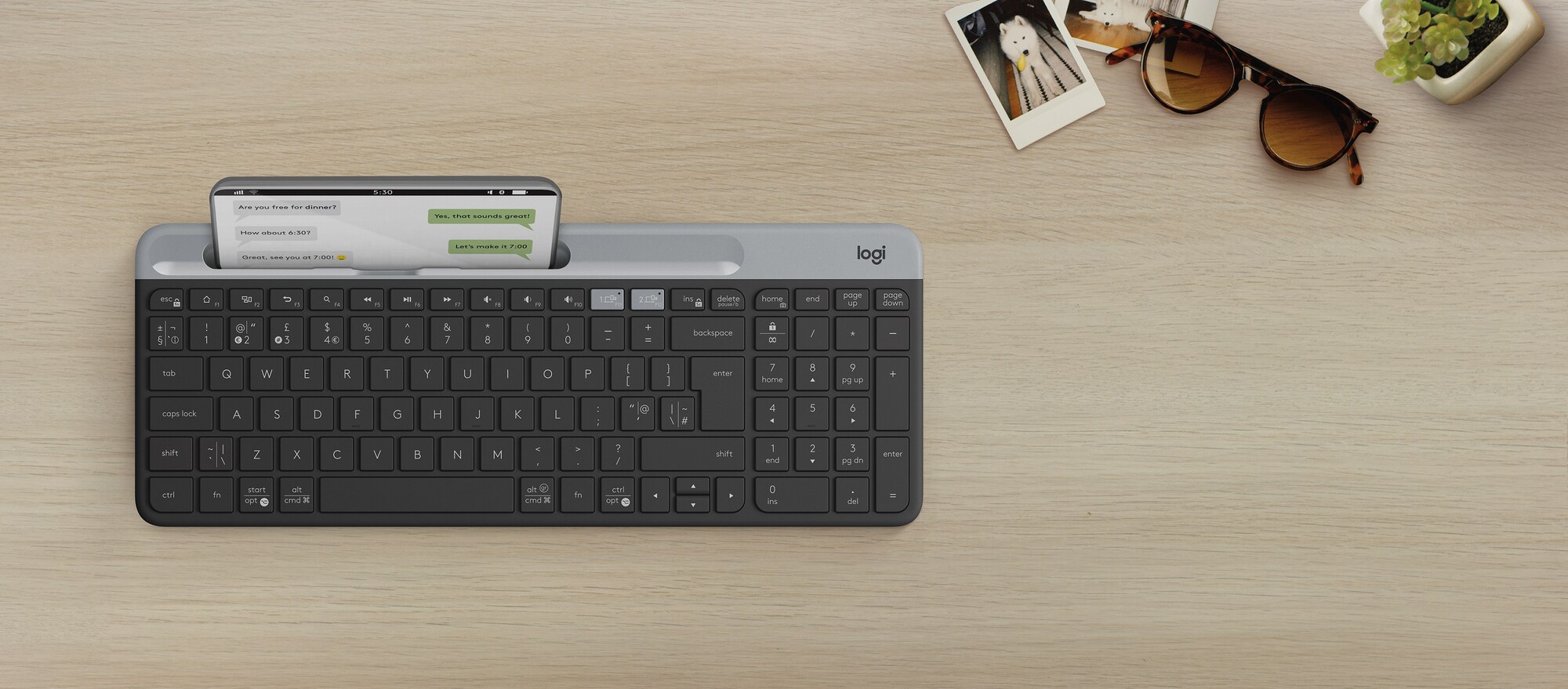 Logitech K580 slankt multienhets trådløst tastatur - Mus og tastatur -  Elkjøp