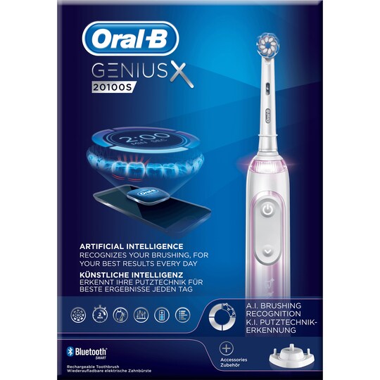 Oral-B Genius X elektrisk tannbørste 20100S (rosa) - Elkjøp