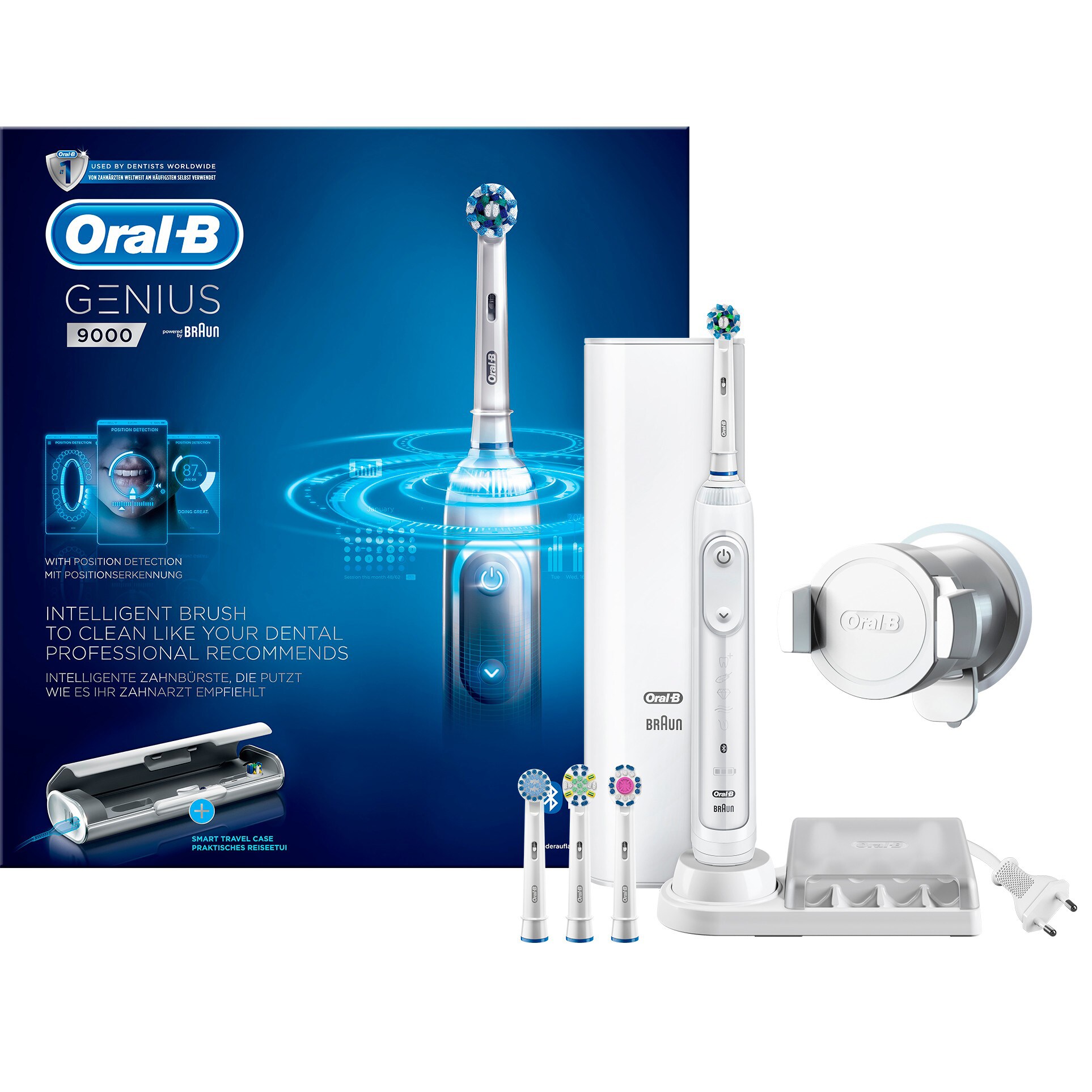 Oral-B Genius 9000 elektrisk tannbørste (hvit) - Elkjøp