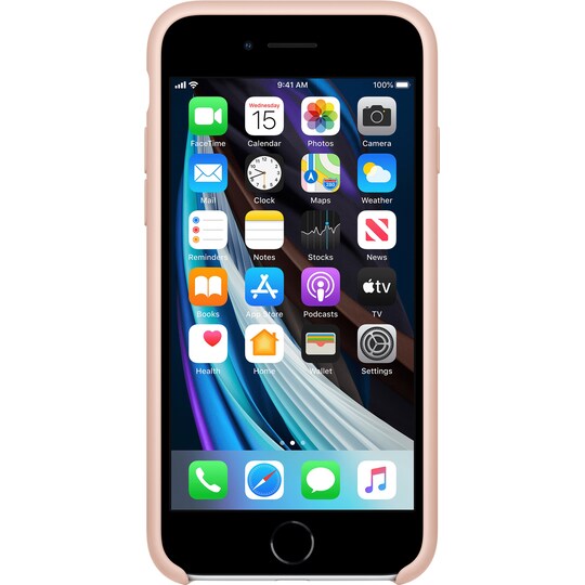 iPhone SE Gen. 2 silikondeksel (sandrosa) - Elkjøp