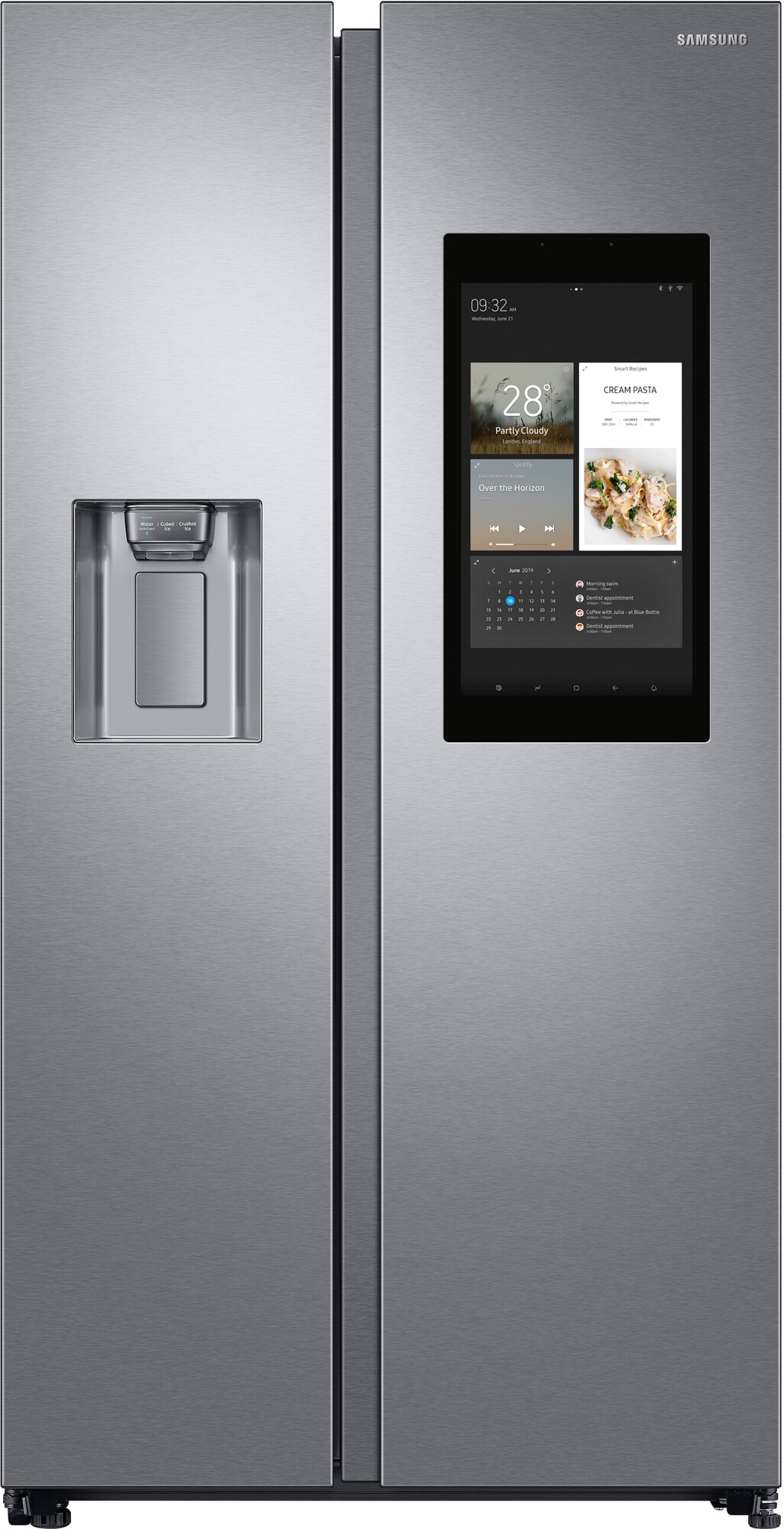 Samsung Family Hub side-by-side kjøleskap RS68N8941SL (stål) Kjøleskap - Elkjøp